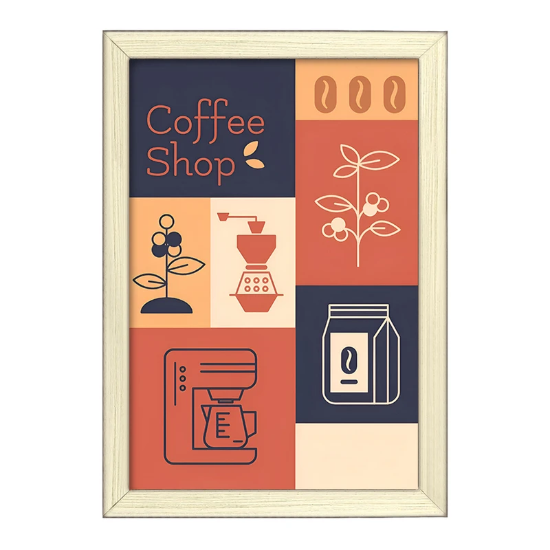 تابلو خندالو طرح کافی شاپ قهوه کد F10408