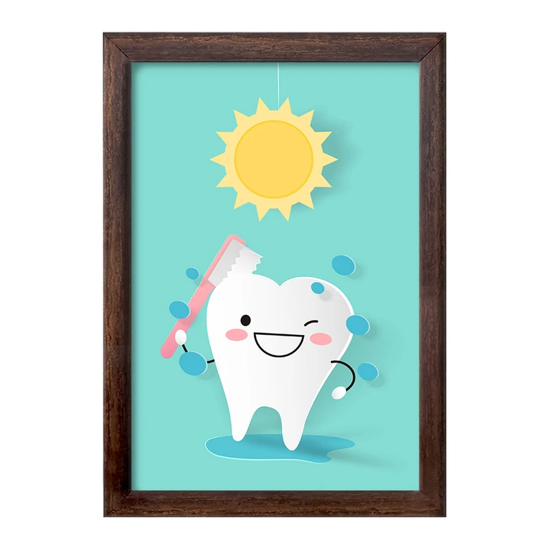 تابلو خندالو طرح دندان و دندان پزشکی کودکانه کد 36747