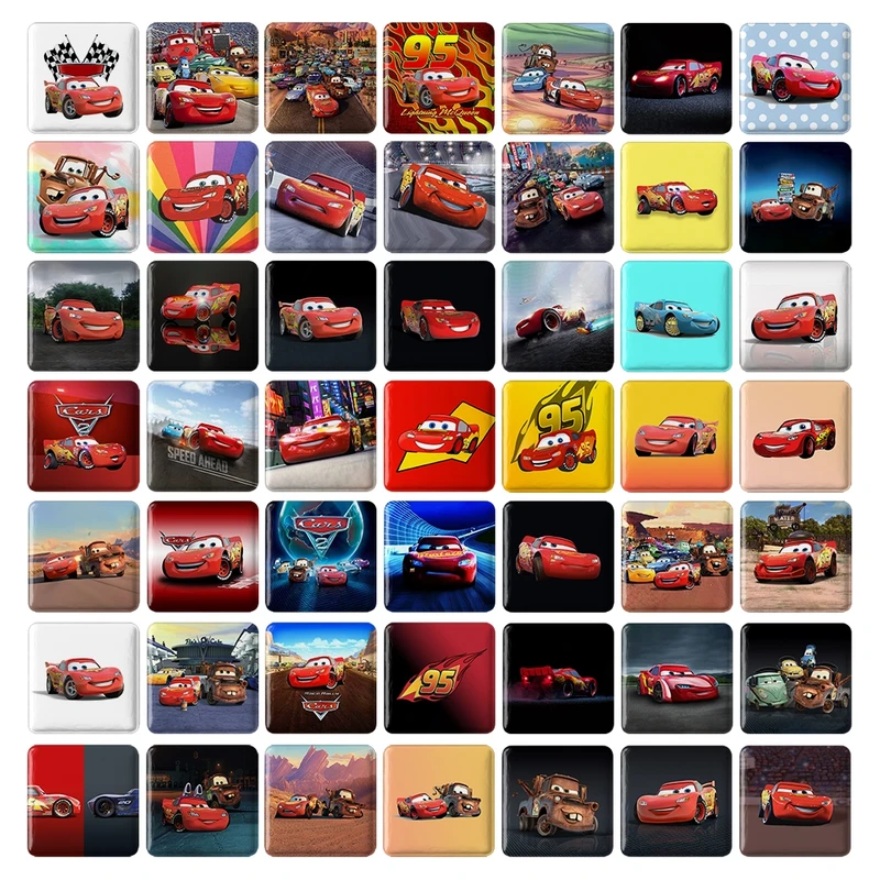 مگنت خندالو طرح مک‌کوئین (McQueen) کد 162 مدل مربعی مجموعه 49 عددی