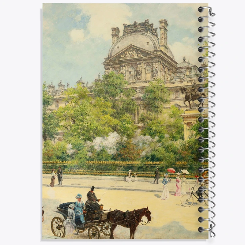 دفتر مشق 100 برگ خندالو طرح نقاشی میدان لوور اثر لویی بیرود کد F12300