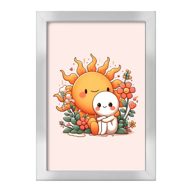 تابلو خندالو طرح آدمک و خورشید کیوت کد F6132