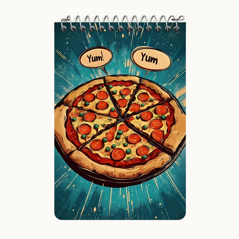 دفتر یادداشت 50 برگ خندالو طرح پیتزا کد F11729