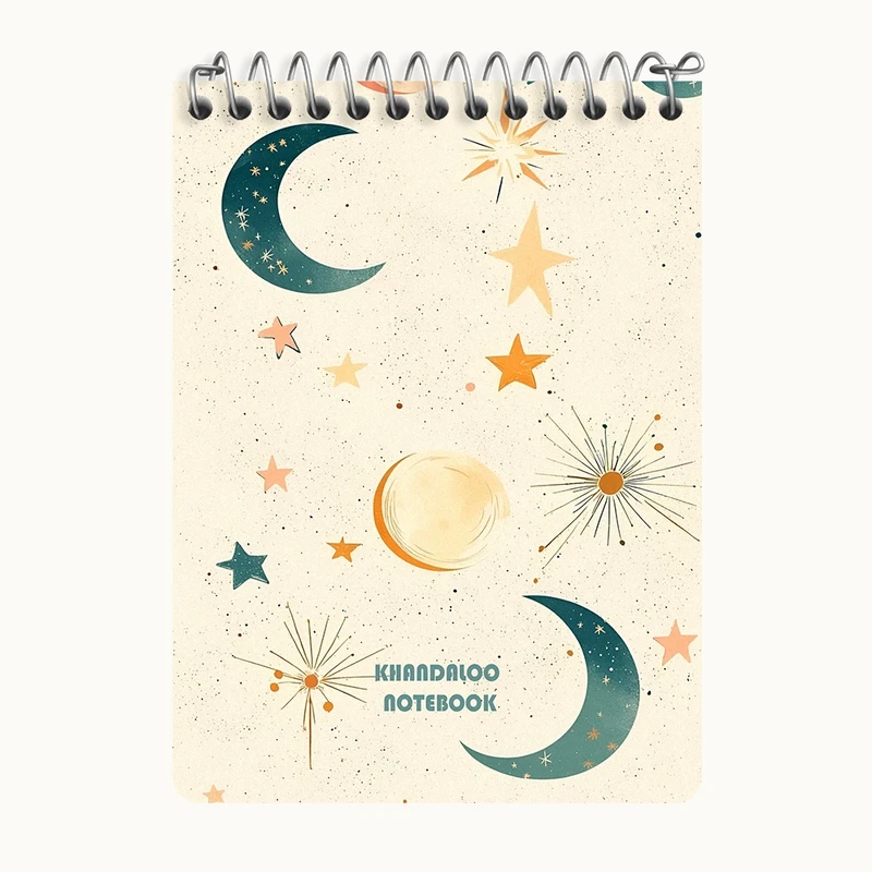 دفتر یادداشت 50 برگ خندالو طرح پترن ماه و ستاره  کد N7326