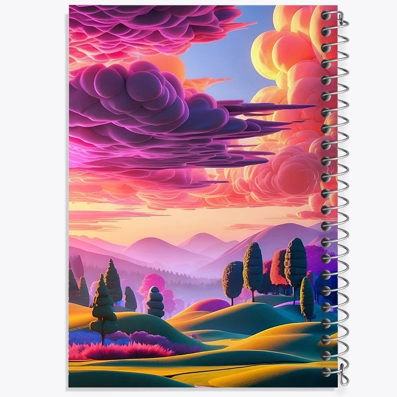 دفتر شطرنجی 50 برگ خندالو طرح منظره کد F8902