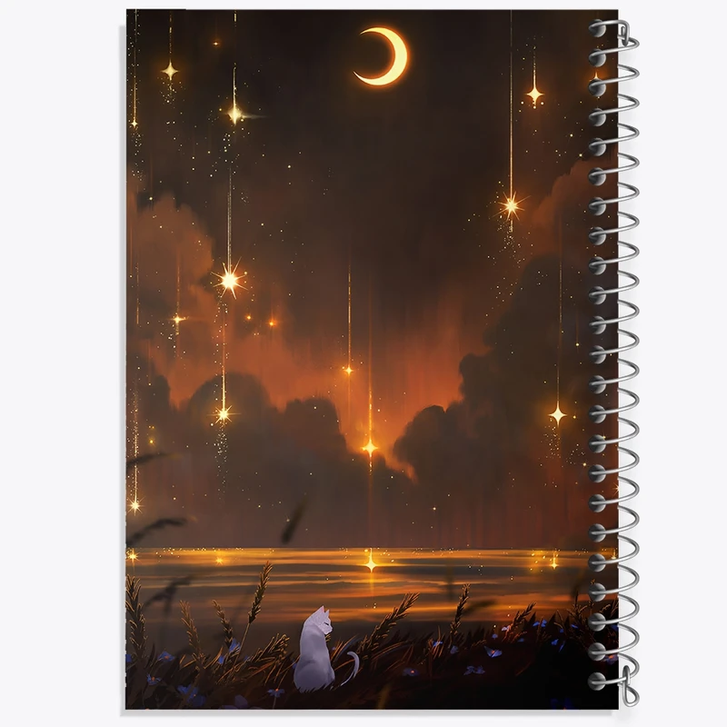 دفتر شطرنجی 50 برگ خندالو طرح شب و گربه کد F12556