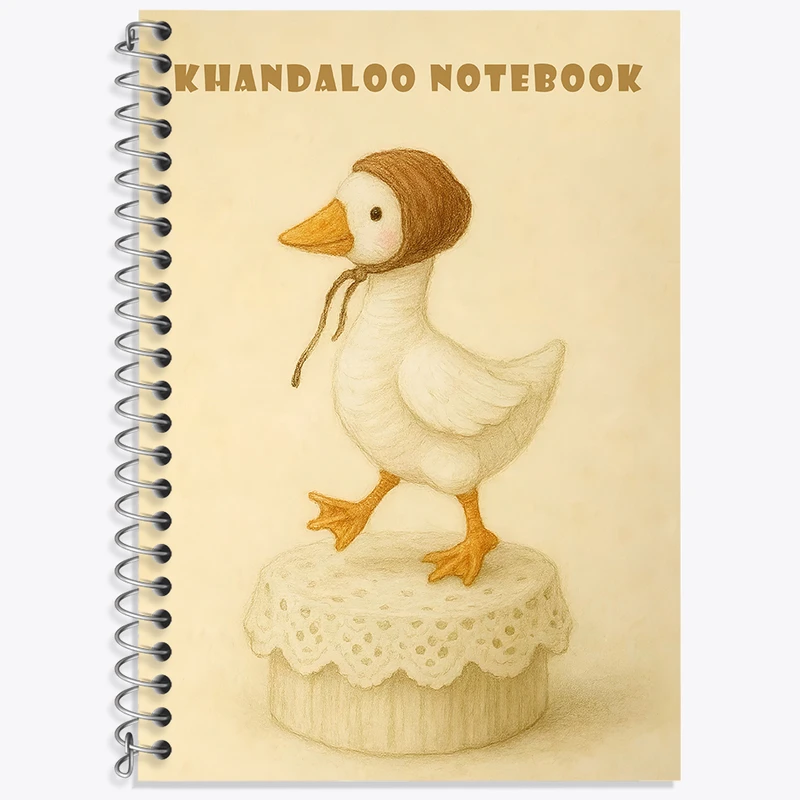 دفتر زبان 50 برگ خندالو مدل دو خط طرح اردک بامزه کد N8468