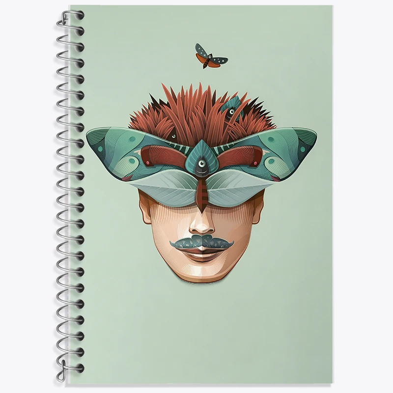 دفتر زبان دوخط 50 برگ خندالو طرح سر پروانه کد F10842