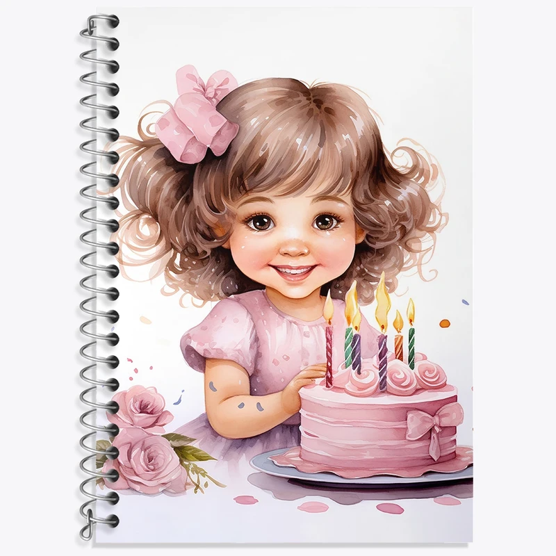 دفتر زبان 50 برگ خندالو مدل سه خط طرح دخترانه کد F2919