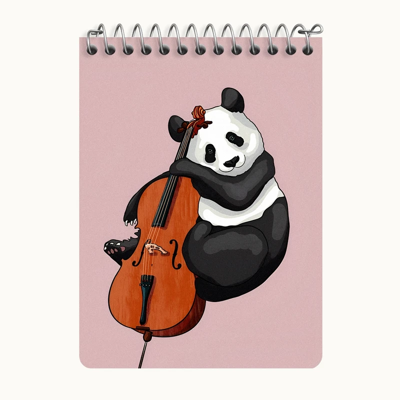دفتر یادداشت 50 برگ خندالو طرح پاندا نوازنده کد N8156