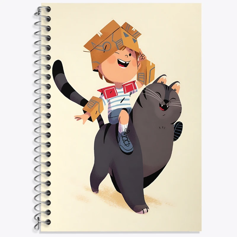 دفتر لغت 50 برگ خندالو طرح پسر بچه و گربه کد N6147