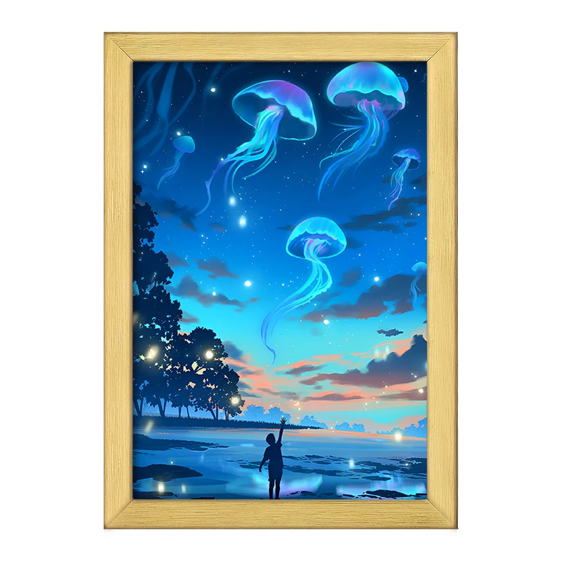 تابلو خندالو طرح پسر و عروس دریایی کد F12541