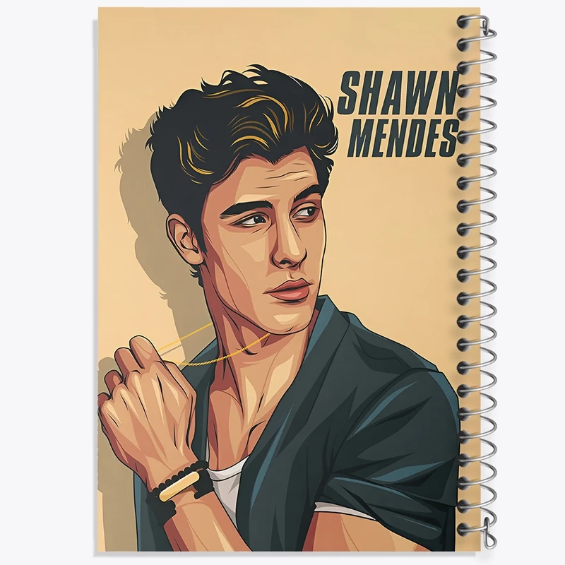 دفتر شطرنجی 50 برگ خندالو طرح شاون مندز (Shawn Mendes) کد F10227