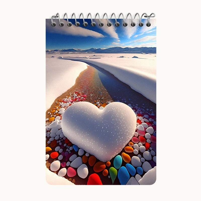 دفتر یادداشت 50 برگ خندالو طرح قلب برفی کد F12676