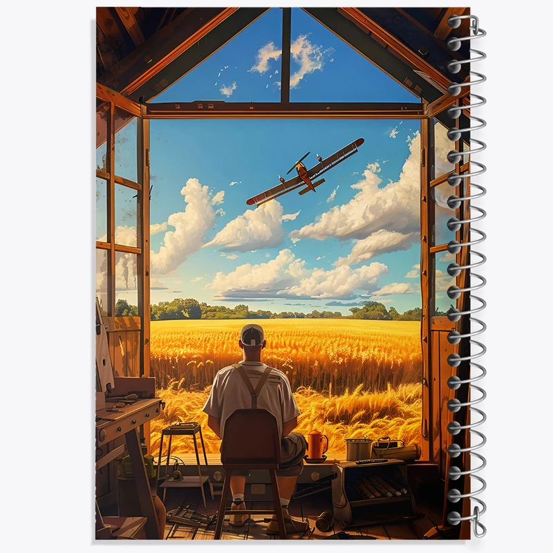 دفتر مشق 50 برگ خندالو طرح پرواز در مزرعه کد F4599