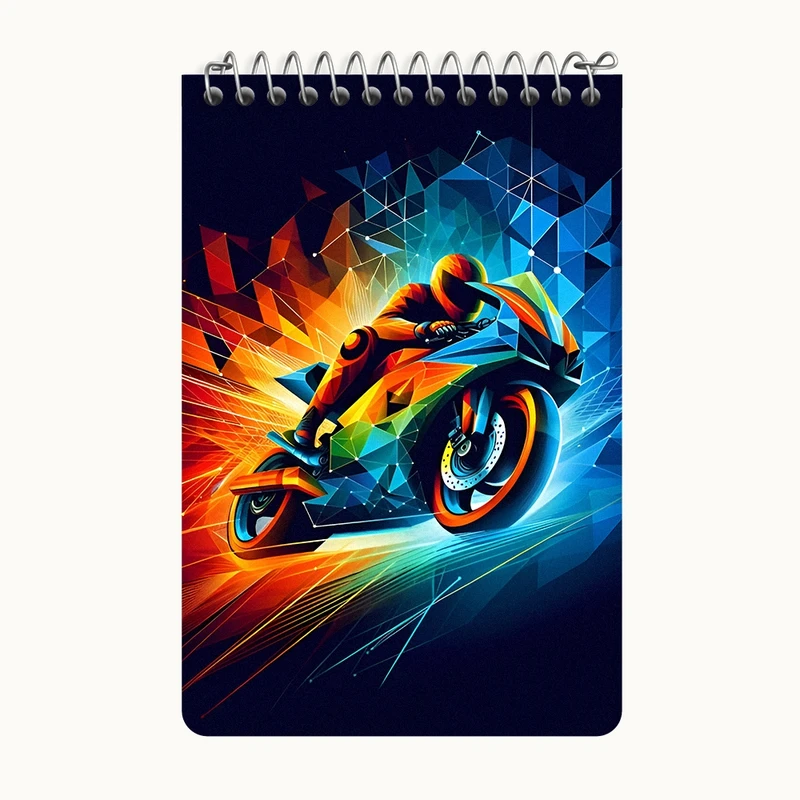 دفتر یادداشت 50 برگ خندالو طرح موتور سیکلت کد F8001