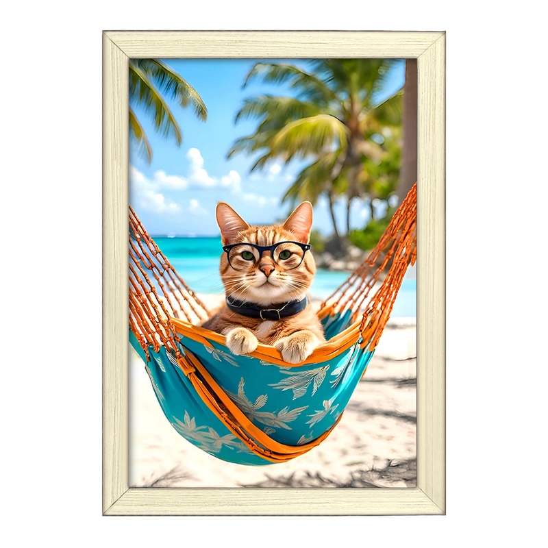 تابلو خندالو طرح گربه بامزه کد F7076