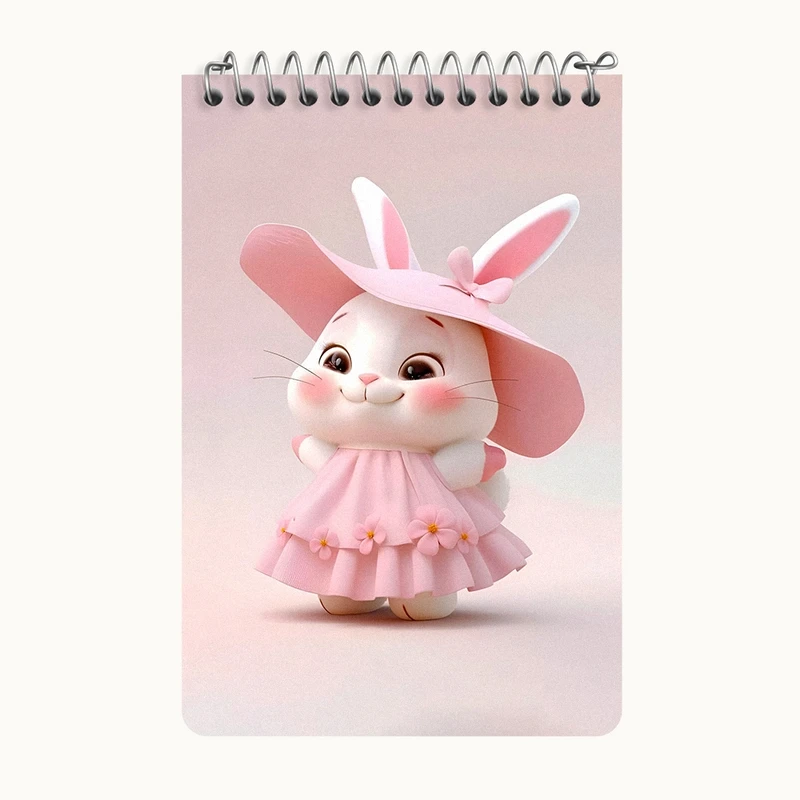 دفتر یادداشت 50 برگ خندالو طرح خرگوش کیوت کد F5686