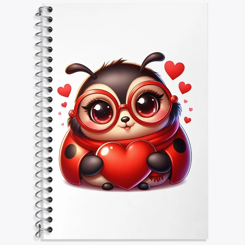 دفتر زبان 50 برگ خندالو مدل سه خط طرح کفشدوزک بامزه کد F11727