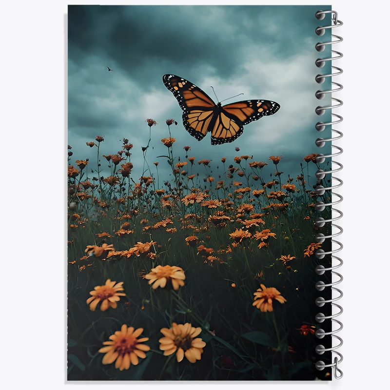 دفتر مشق 100 برگ خندالو طرح پروانه و گل کد F11652