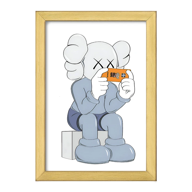 تابلو خندالو طرح عروسک کاز (kaws) کد F4001