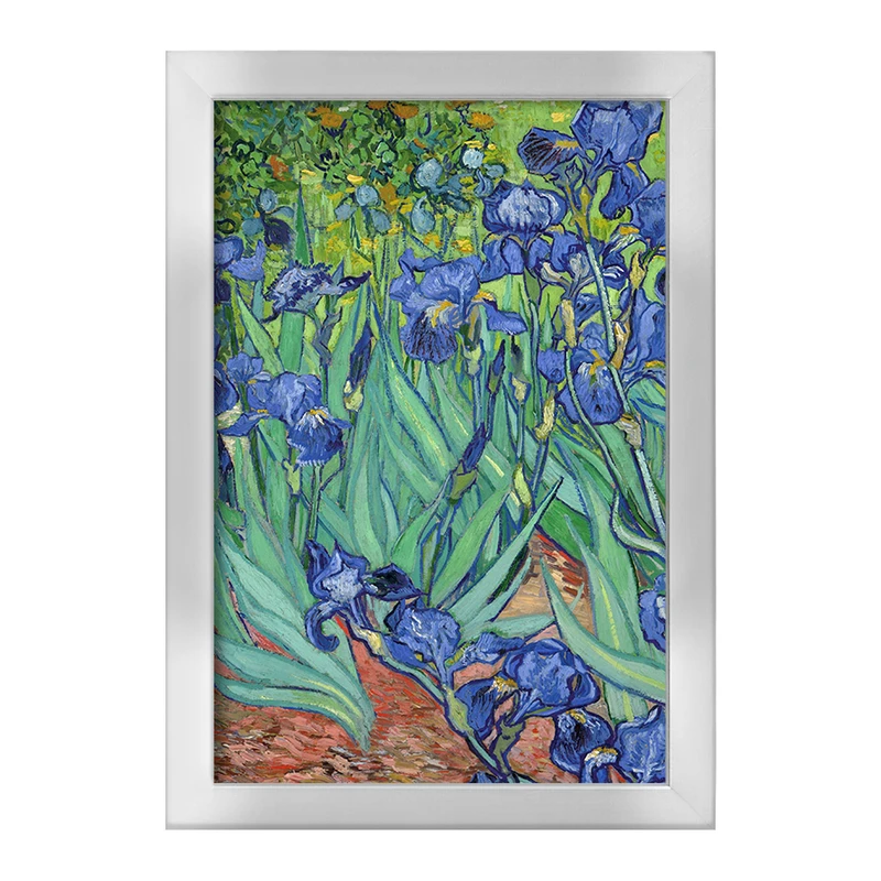 تابلو خندالو طرح نقاشی گل های زنبق اثر ونسان ونگوگ کد 25458