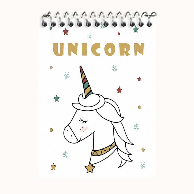 دفتر یادداشت 50 برگ خندالو طرح اسب تک شاخ کیوت کد N2577