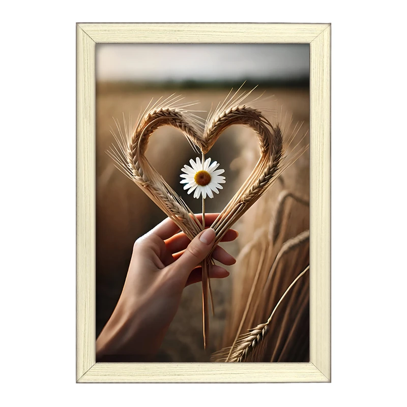 تابلو خندالو طرح گل بابونه و گندم کد F9979