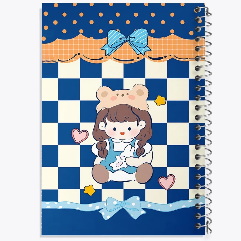 دفتر طراحی 50 برگ خندالو طرح دخترانه کیوت کد N3909