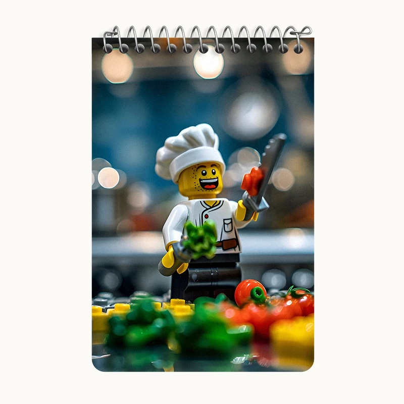 دفتر یادداشت 50 برگ خندالو طرح لگو آشپز (Lego) کد F6548