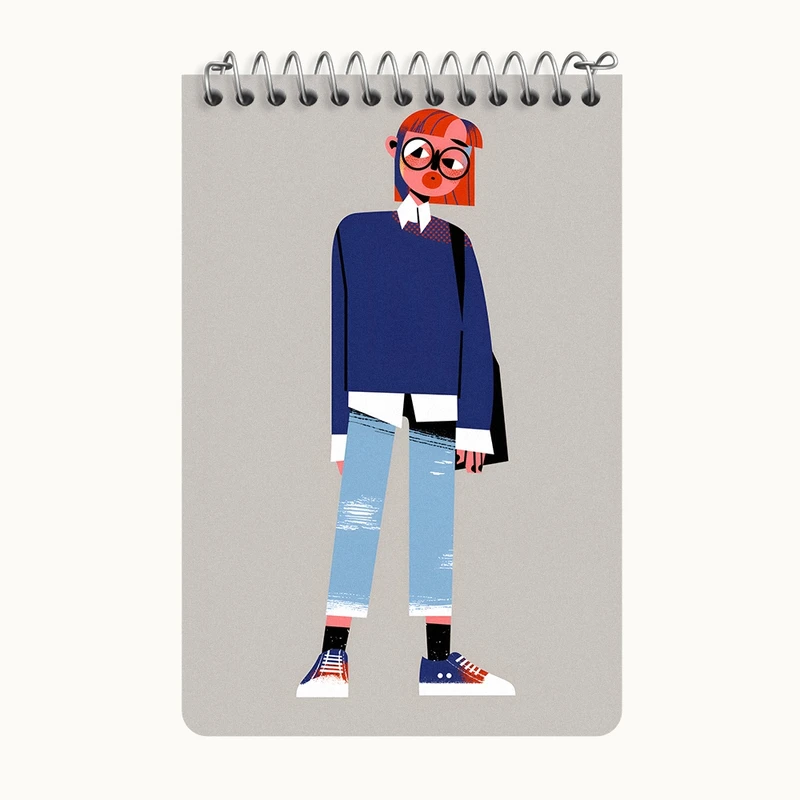 دفتر یادداشت 50 برگ خندالو طرح دخترانه کد F7333