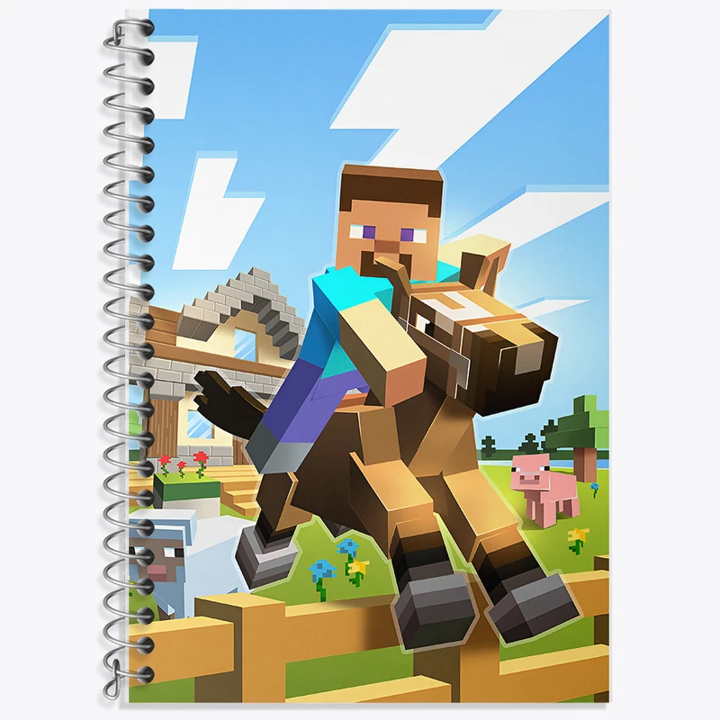 دفتر زبان 50 برگ خندالو مدل دو خط طرح ماینکرافت (Minecraft) کد F14080