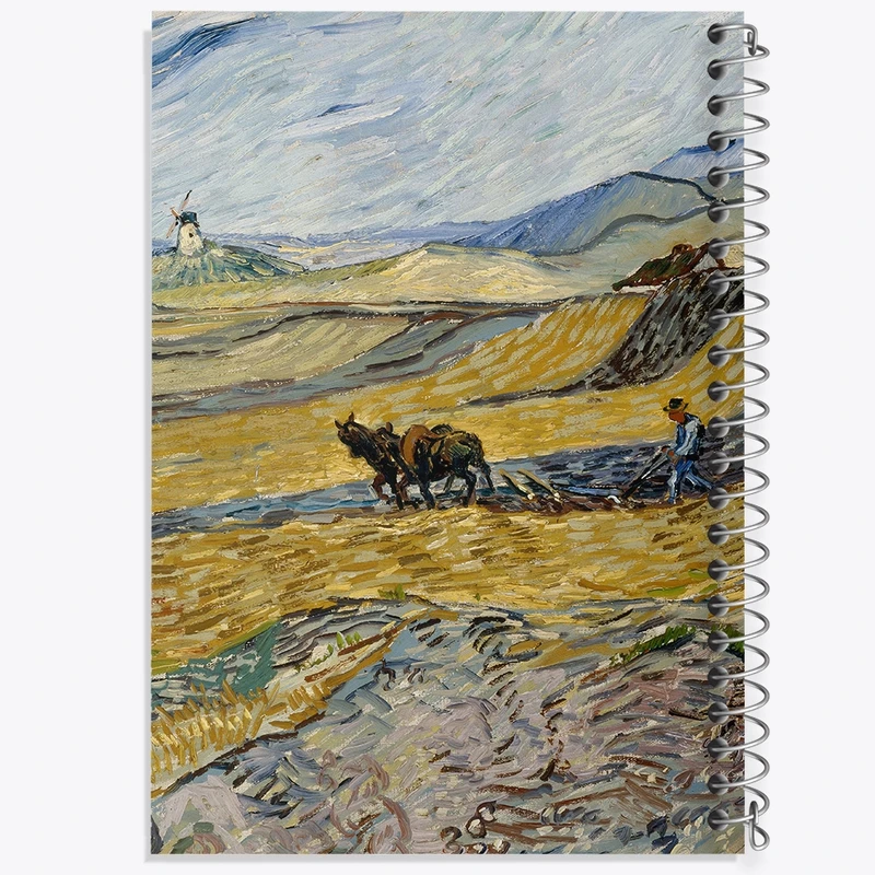 دفتر طراحی 50 برگ خندالو طرح شخم زدن مزرعه ونسان ونگوگ (Van Gogh) کد 36789