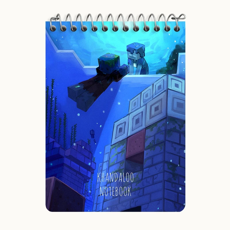 دفتر یادداشت 50 برگ خندالو طرح بازی ماینکرافت (Minecraft) کد N8782