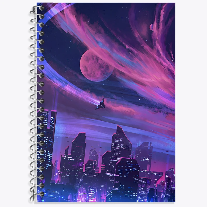 دفتر زبان 50 برگ خندالو مدل سه خط طرح فضای شهری کد F12566