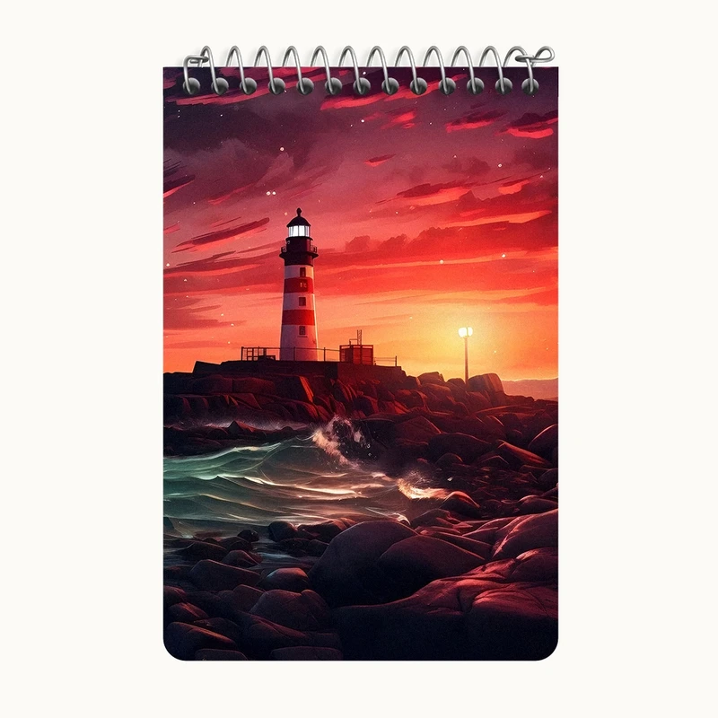 دفتر یادداشت 50 برگ خندالو طرح فانوس دریایی کد F6042