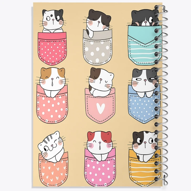 دفتر ژورنال نویسی 50 برگ خندالو مدل نقطه ای طرح گربه های بامزه کد N6931