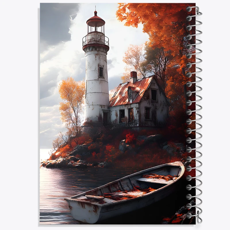 دفتر مشق 50 برگ خندالو طرح قایق و طبیعت کد F9921