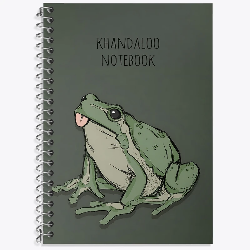 دفتر زبان 50 برگ خندالو مدل سه خط طرح قورباغه (Frog) کد N8291