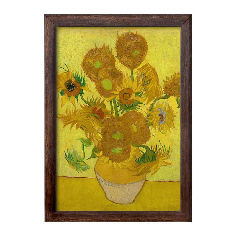 تابلو خندالو طرح گلدان آفتابگردان ونسان ونگوگ (Van Gogh) کد 36819