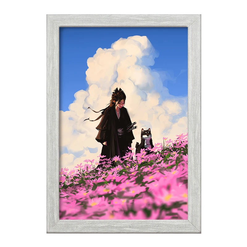 تابلو خندالو طرح دختر انیمه ای کد F2517