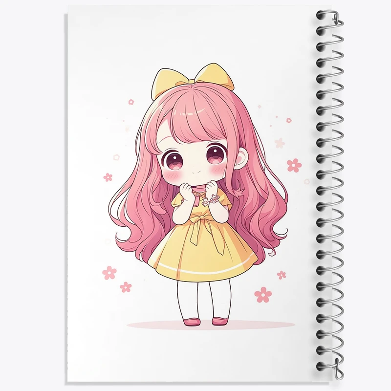 دفتر طراحی 50 برگ خندالو طرح دخترانه (Girlish) کد 36892