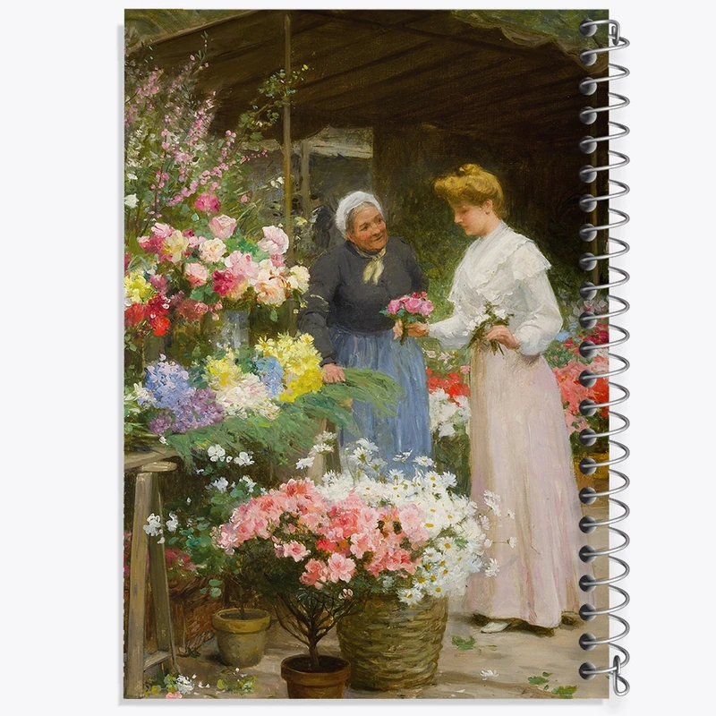 دفتر شطرنجی 50 برگ خندالو طرح نقاشی راهپیمایی گل مادلین اثر ویکتور گابریل گیلبرت کد F12246