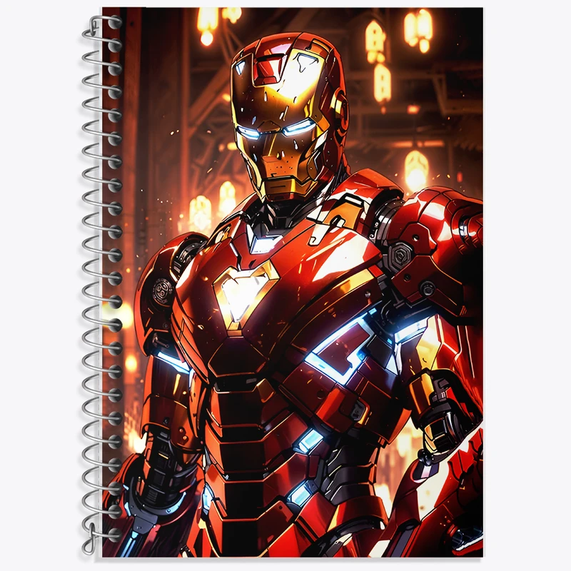 دفتر زبان دوخط 50 برگ خندالو طرح مرد آهنی مارول (Marvel) کد F9315