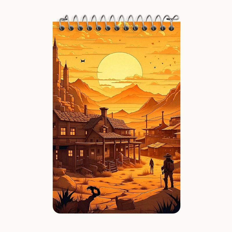 دفتر یادداشت 50 برگ خندالو طرح منظره کویر کد F3698