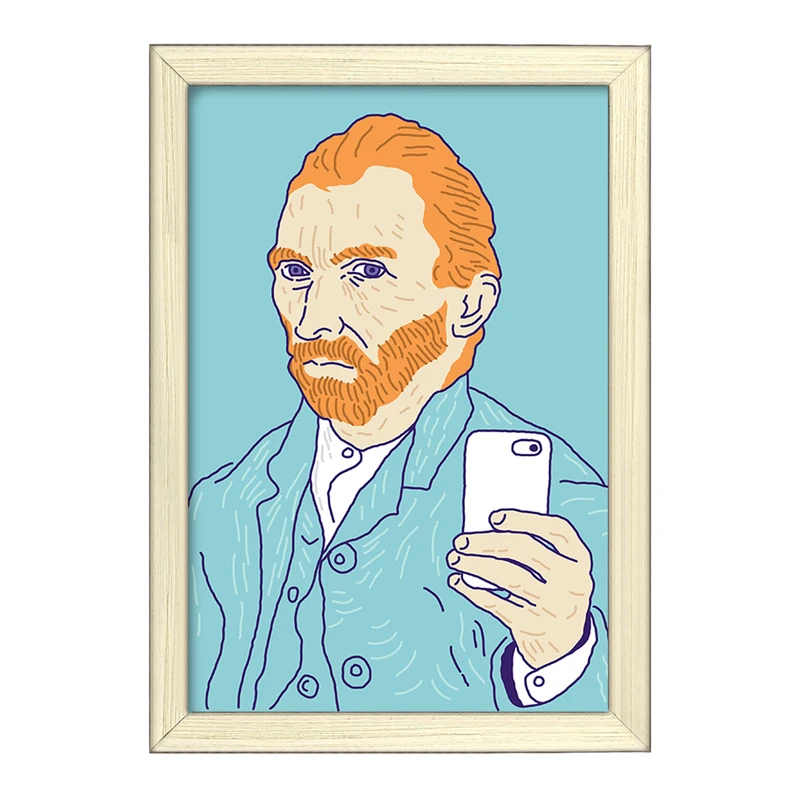 تابلو خندالو طرح سلف پرتره ونگوگ  کد 3733