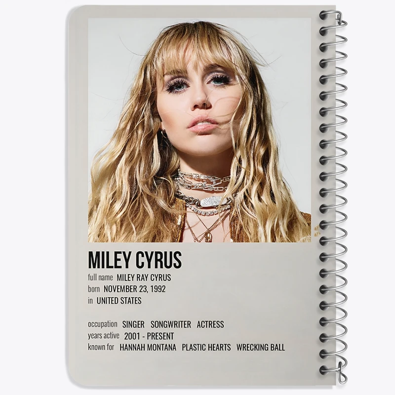 دفتر یادداشت 50 برگ خندالو طرح مایلی رِی سایرس (Miley Cyrus) کد F13155