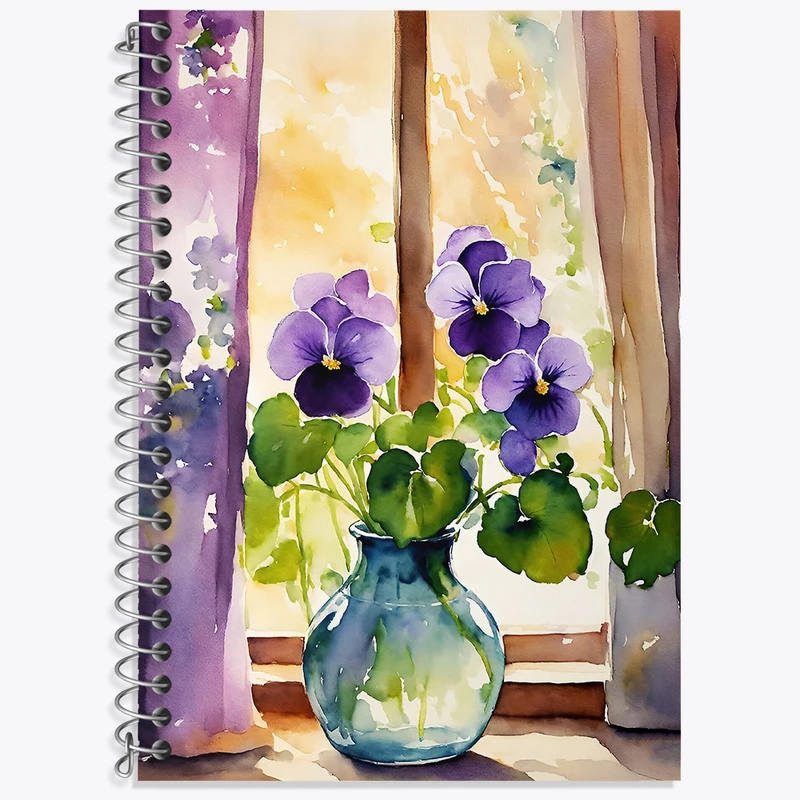 دفتر نت موسیقی 50 برگ خندالو طرح گلدان گل کد N9381