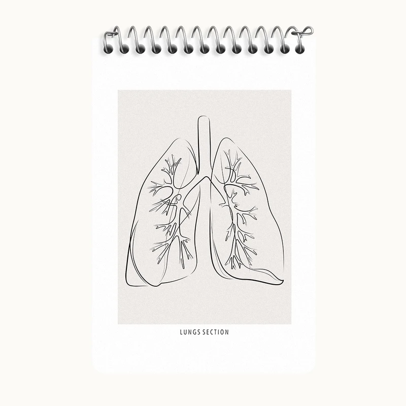 دفتر یادداشت 50 برگ خندالو طرح آناتومی ریه ها (Lungs Anatomy) کد F13899