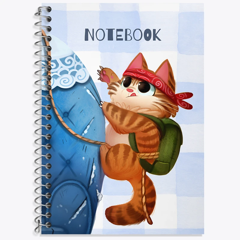 دفتر زبان 50 برگ خندالو طرح گربه بامزه کد N6529