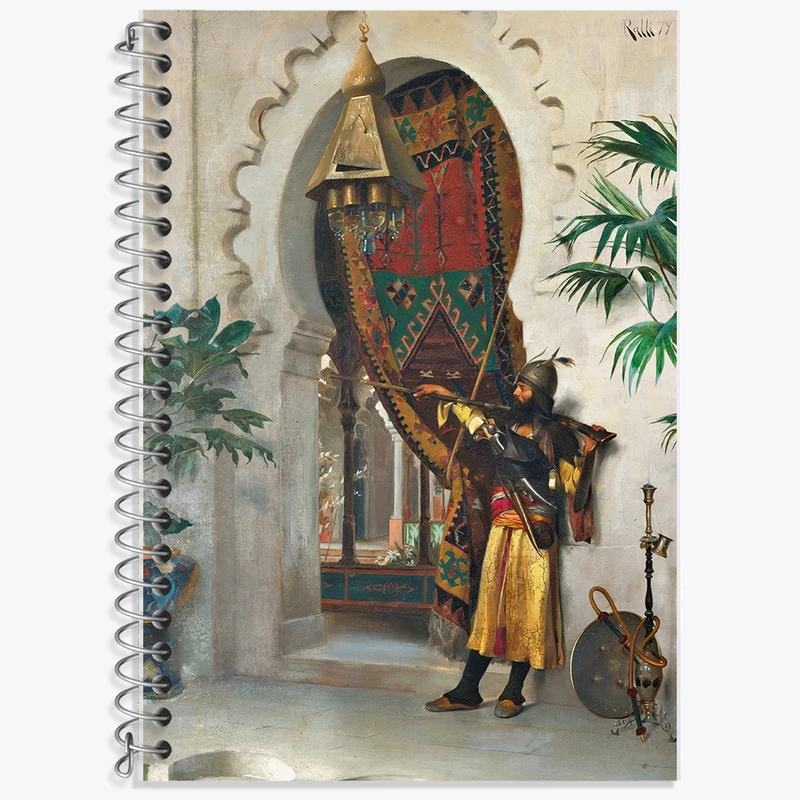 دفتر لغت 50 برگ خندالو طرح نقاشی نگهبان اثر تئودوروس رالی کد F12273